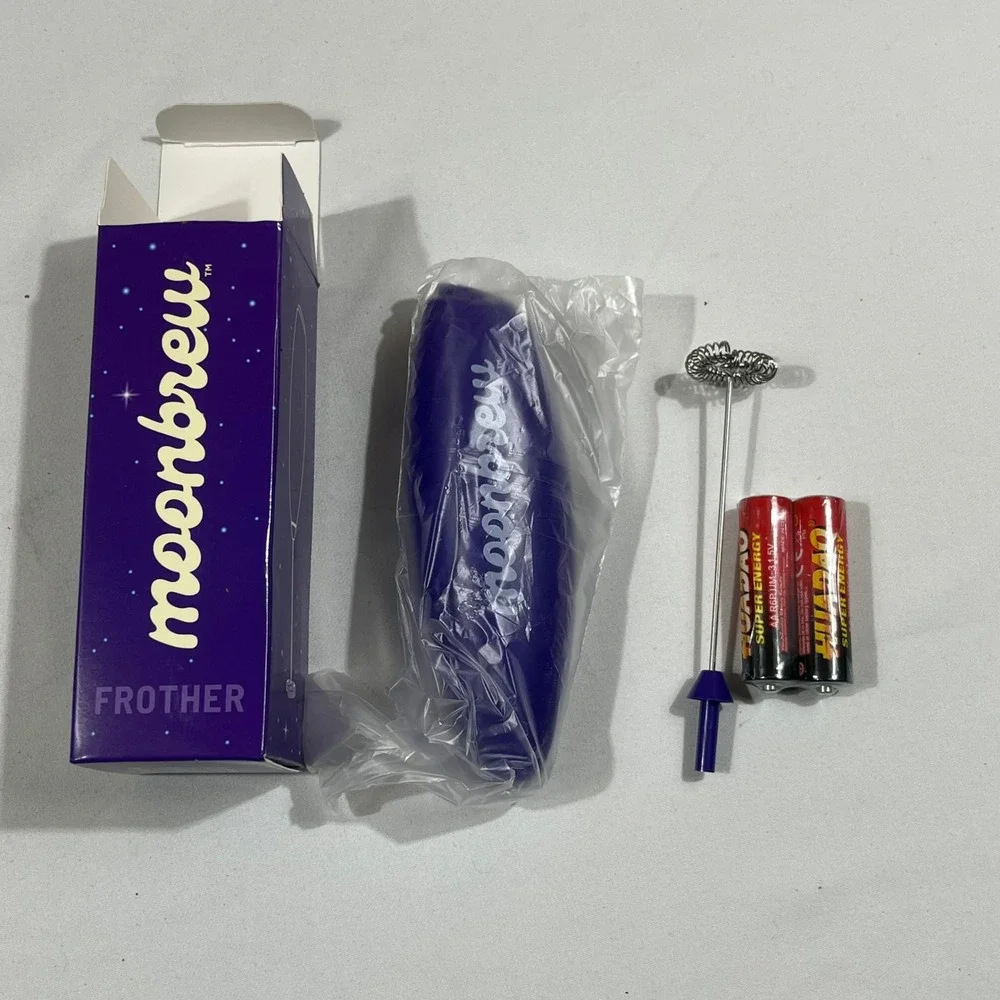 MoonBrew Handheld Milk Frother Purple Battery Operated New In Box